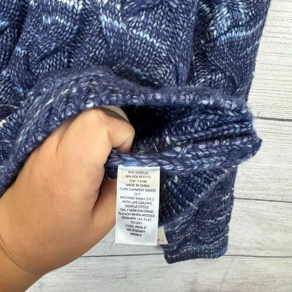 A New Approach Plus Size Blue Thick Knit Mock Neck Sweater Size XXL
